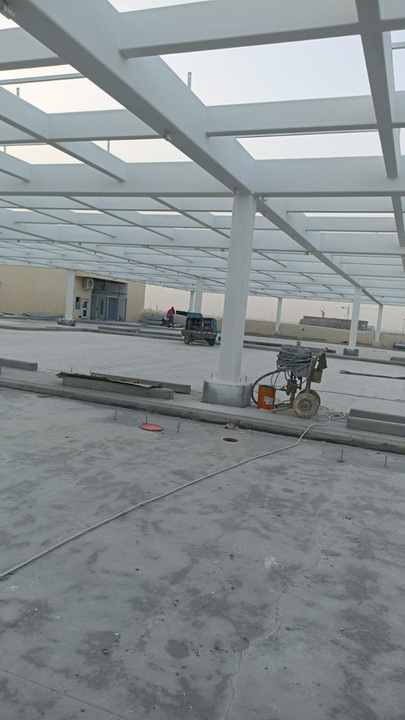 Steel truss interior